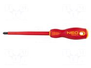 Screwdriver: insulated; Phillips; PH3; 150mm; 1kVAC NEO TOOLS