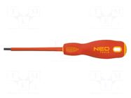 Screwdriver; insulated; slot; SL 3; Blade length: 100mm; 1kVAC NEO TOOLS