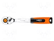 Rattle; with switch; 250mm; Teeth: 90; 1/2" NEO TOOLS