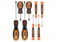 Kit: screwdrivers; Phillips,slot; 8pcs. NEO TOOLS