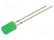 LED; green; 5mm; 500mcd; 140°; Front: flat; 3.1÷3.4VDC; No.of term: 2 OPTOSUPPLY
