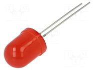 LED; red; 10mm; 3000mcd; 30°; Front: convex; 5÷20VDC; No.of term: 2 OPTOSUPPLY