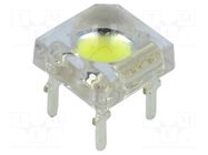 LED Super Flux; white; 7.62x7.62mm; 65÷70lm; 120°; Front: convex OPTOSUPPLY