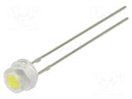 LED; white cold; 4.8mm; 140°; Front: convex; 11.5÷12VDC; -30÷85°C OPTOSUPPLY