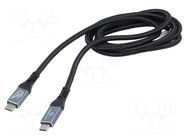 Cable; USB 4.0; USB C plug,both sides; 1.5m; black; 40Gbps; 240W GEMBIRD
