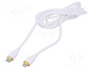 Cable; USB 2.0; Apple Lightning plug,USB C plug; 1.5m; white GEMBIRD