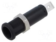 Connector: 4mm banana; socket; 5kV; 10A; black; on panel,screw ELECTRO-PJP