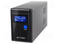 Power supply: UPS; 390W; 650VA; 195÷255V; 305x85x141mm; 7Ah; 6h ARMAC