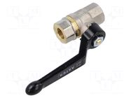 Ball valve; max.25bar; nickel plated brass; -15÷90°C PNEUMAT