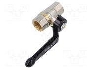 Ball valve; max.25bar; nickel plated brass; -15÷90°C PNEUMAT