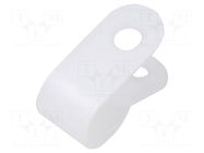 Fixing clamp; 6.4mm; polyamide; natural; Cable P-clips ESSENTRA
