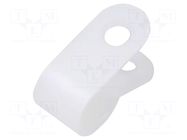 Fixing clamp; 6.4mm; polyamide; natural; Cable P-clips ESSENTRA
