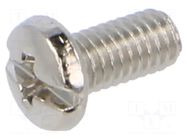 Screw; M3x6; Head: cheese head; Phillips,slotted; brass; nickel KEYSTONE