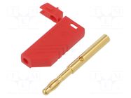 Connector: 4mm banana; plug; 24A; 60VDC; red; gold-plated HIRSCHMANN T&M