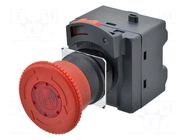 Switch: emergency stop; 22mm; Stabl.pos: 2; NC x2 + NO x2; red; LED OMRON