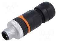 Connector: M12; plug; PIN: 4; male; 250V; straight; IP67; for cable LAPP