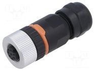 Connector: M12; plug; PIN: 8; female; 30V; straight; IP67; for cable LAPP