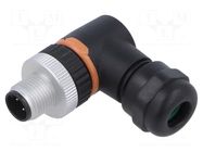 Connector: M12; plug; PIN: 5; male; 60V; angled 90°; IP67; for cable LAPP