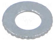 Washer; internally serrated; M3; D=6mm; h=0.9mm; spring steel BOSSARD