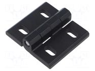 Hinge; Width: 60mm; cast zinc; black; H: 55mm; adjustable ELESA+GANTER