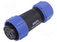 Connector: circular; plug; female; PIN: 4; IP67; SY21; 7÷12mm; 30A WEIPU