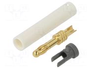 Connector: 4mm banana; plug; 32A; 30VAC; 60VDC; white; 2.5mm2 STÄUBLI