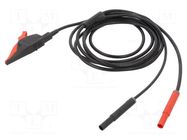 Kelvin cable; 20A; banana plug 4mm x2,aligator clip; insulated STÄUBLI