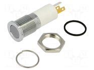 Indicator: LED; flat; red/green/yellow; Ø14mm; IP67; Q14; brass APEM