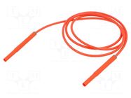 Test lead; 10A; banana plug 4mm,both sides; insulated; Len: 1.5m STÄUBLI