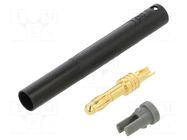 Connector: 4mm banana; plug; 32A; 1kV; black; insulated; 2.5mm2 STÄUBLI