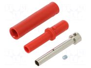 Connector: 4mm banana; socket; 1kV; 32A; L: 65mm; red; screw; Ø: 4.6mm STÄUBLI