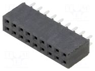 Connector: pin strips; socket; female; PIN: 18; straight; THT; 2x9 SAMTEC