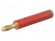 Connector: 4mm banana; plug; 32A; 30VAC; 60VDC; red; non-insulated STÄUBLI
