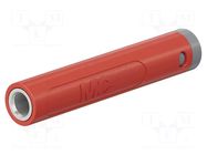 Connector: 4mm banana; socket; 32A; 30VAC; 60VDC; L: 43.5mm; red STÄUBLI