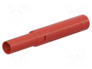 Connector: 4mm banana; plug; 32A; 1kV; red; insulated; 2.5mm2; screw STÄUBLI