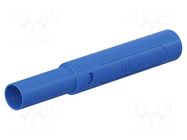 Connector: 4mm banana; plug; 32A; 1kV; blue; insulated; 2.5mm2 STÄUBLI