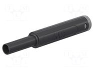 Connector: 4mm banana; socket; 32A; 1kV; L: 65mm; black; gold-plated STÄUBLI