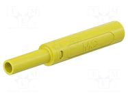Connector: 4mm banana; socket; 32A; 1kV; L: 65mm; yellow; screw STÄUBLI
