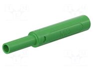 Connector: 4mm banana; socket; 32A; 1kV; L: 65mm; green; screw STÄUBLI