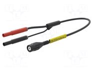 Test lead; BNC plug,banana plug 4mm x2; insulated; Len: 1.6m STÄUBLI