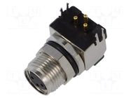 Connector: M8; socket; female; 48V; 4A; PIN: 3; IP67; angled; THT LUTRONIC