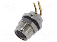 Connector: M8; socket; female; 48V; 4A; PIN: 3; IP67; angled; THT LUTRONIC