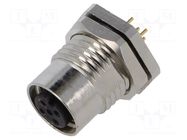 Connector: M12; socket; female; 2A; 60V; PIN: 5; IP67; straight; THT LUTRONIC