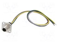 Connector: M12; socket; male; 2A; 60V; PIN: 5; IP67; straight; cables LUTRONIC