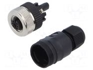 Connector: M12; plug; female; 4A; 30V; PIN: 5; IP67; straight; 3÷6.5mm LUTRONIC