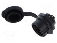 Connector: circular; socket; male; 02; 5A; 250V; PIN: 5; IP67; plastic LUTRONIC