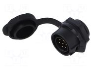 Connector: circular; socket; male; 02; 5A; 250V; PIN: 7; IP67; plastic LUTRONIC