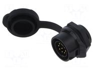 Connector: circular; socket; male; 02; 5A; 250V; PIN: 9; IP67; plastic LUTRONIC