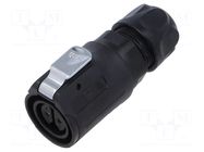 Connector: circular; plug; female; 02; 10A; 400V; PIN: 2; IP67; 7÷9mm LUTRONIC