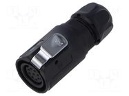 Connector: circular; plug; female; 02; 5A; 250V; PIN: 9; IP67; plastic LUTRONIC